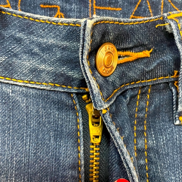 Jag Jeans Med/Dark Wash Distressed Rolled Relaxed Boyfriend Jeans Sz 0P - Picture 7 of 7